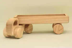 Free Shipping Handmade Organic Natural Wooden Car with Trailer Montessori and Waldorf Educational Vehicles Perfect Gift for Little Boys and Girls Lotes Toys