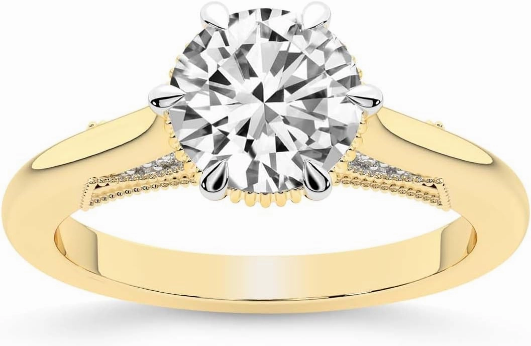FRIENDLY DIAMONDS Lab Grown Diamond Ring For Women IGI Certified | 0.50-3 Carat 14K Yellow Gold | FG-VS Quality