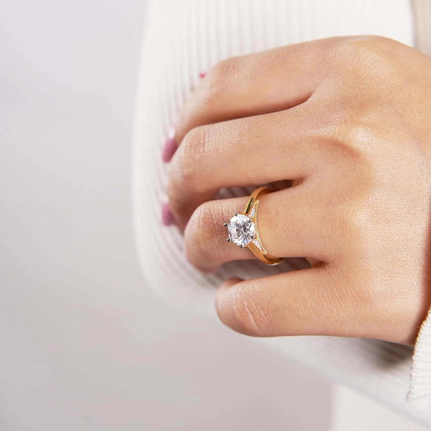 FRIENDLY DIAMONDS Lab Grown Diamond Ring For Women IGI Certified | 0.50-3 Carat 14K Yellow Gold | FG-VS Quality
