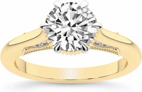 FRIENDLY DIAMONDS Lab Grown Diamond Ring For Women IGI Certified | 0.50-3 Carat 14K Yellow Gold | FG-VS Quality