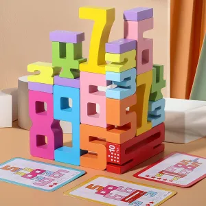 Friends of Ten Blocks, Wooden Number Building Blocks, Number Blocks Wooden Digit Blocks,Digit Blocks Friends of 10 (10 pcs)