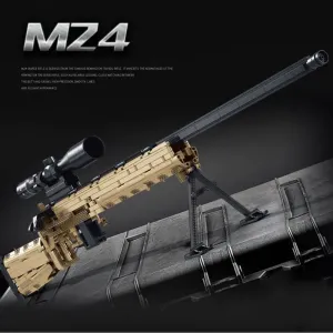 FULHOLPE Gun Building Block, 1086 Pcs Manually Loaded Shooting Blaster Model Kit, Military M24 Sniper Rifle Weapon Building Kit Compatible with Major Brands