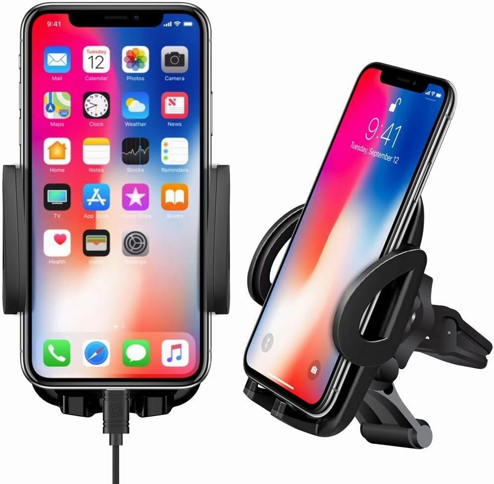Full 360 Multi Mount Works for QMobile Z12 and Car Holder is Fully Adjustable, Portable, Durable up to 3.5inch Wide Screens and 8 pounds! [Black]
