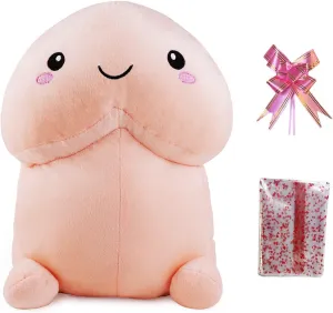 Funny Plush Pillow Cartoon Soft Stuffed Plush Home Decor Pillow Cute Creative Plush Prank Festival Gift for Friend (Smile Pink, 19.68in)