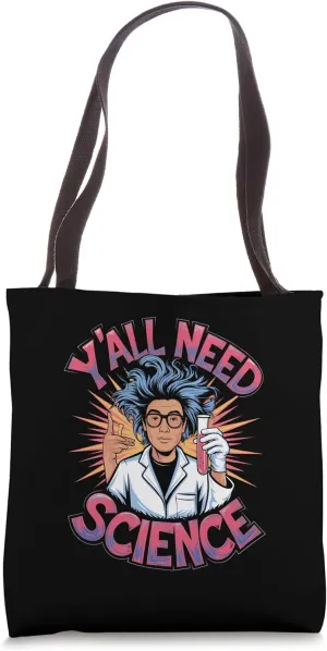 Funny Science Meme Retro Design Tote Bag
