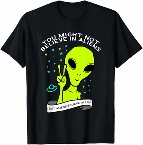 Funny Alien Believer UFO T-Shirt