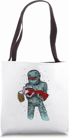 Futuristic Retro Vibes: Sci-Fi Robot Rescue Vintage Movie Tote Bag