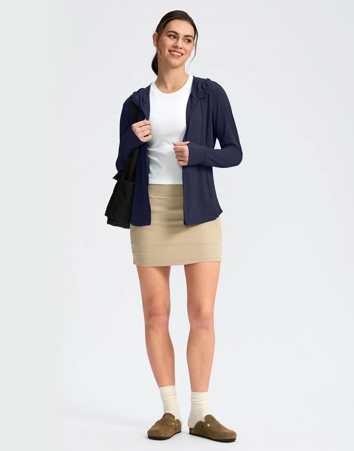 G Gradual Women's UPF 50  Sun Protection Hoodie Jacket with Ponytail Hole and 4 Pockets Lightweight Long Sleeve for Hiking
