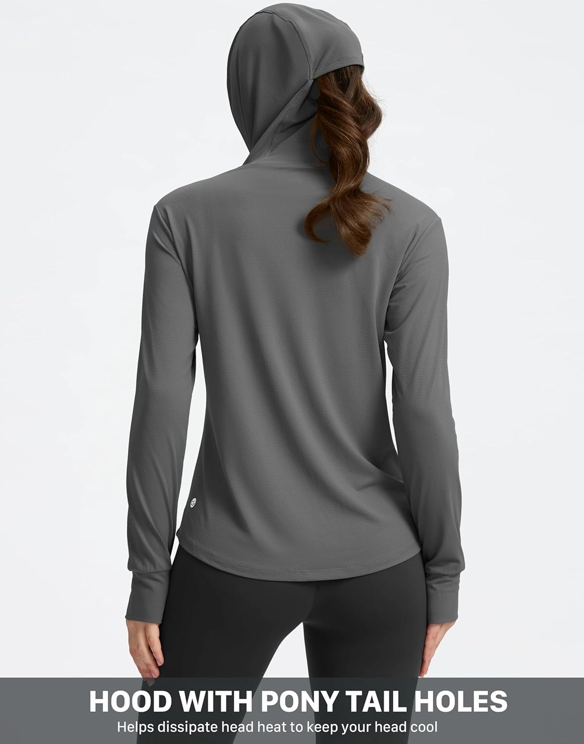 G Gradual Women's UPF 50  Sun Protection Hoodie Jacket with Ponytail Hole and 4 Pockets Lightweight Long Sleeve for Hiking
