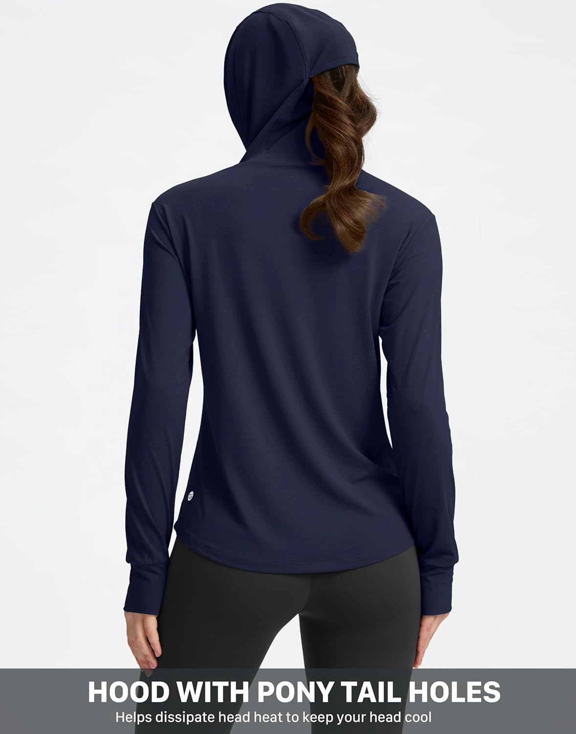 G Gradual Women's UPF 50  Sun Protection Hoodie Jacket with Ponytail Hole and 4 Pockets Lightweight Long Sleeve for Hiking