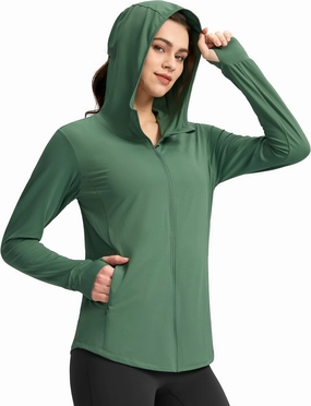G Gradual Women's UPF 50  Sun Protection Hoodie Jacket with Ponytail Hole and 4 Pockets Lightweight Long Sleeve for Hiking