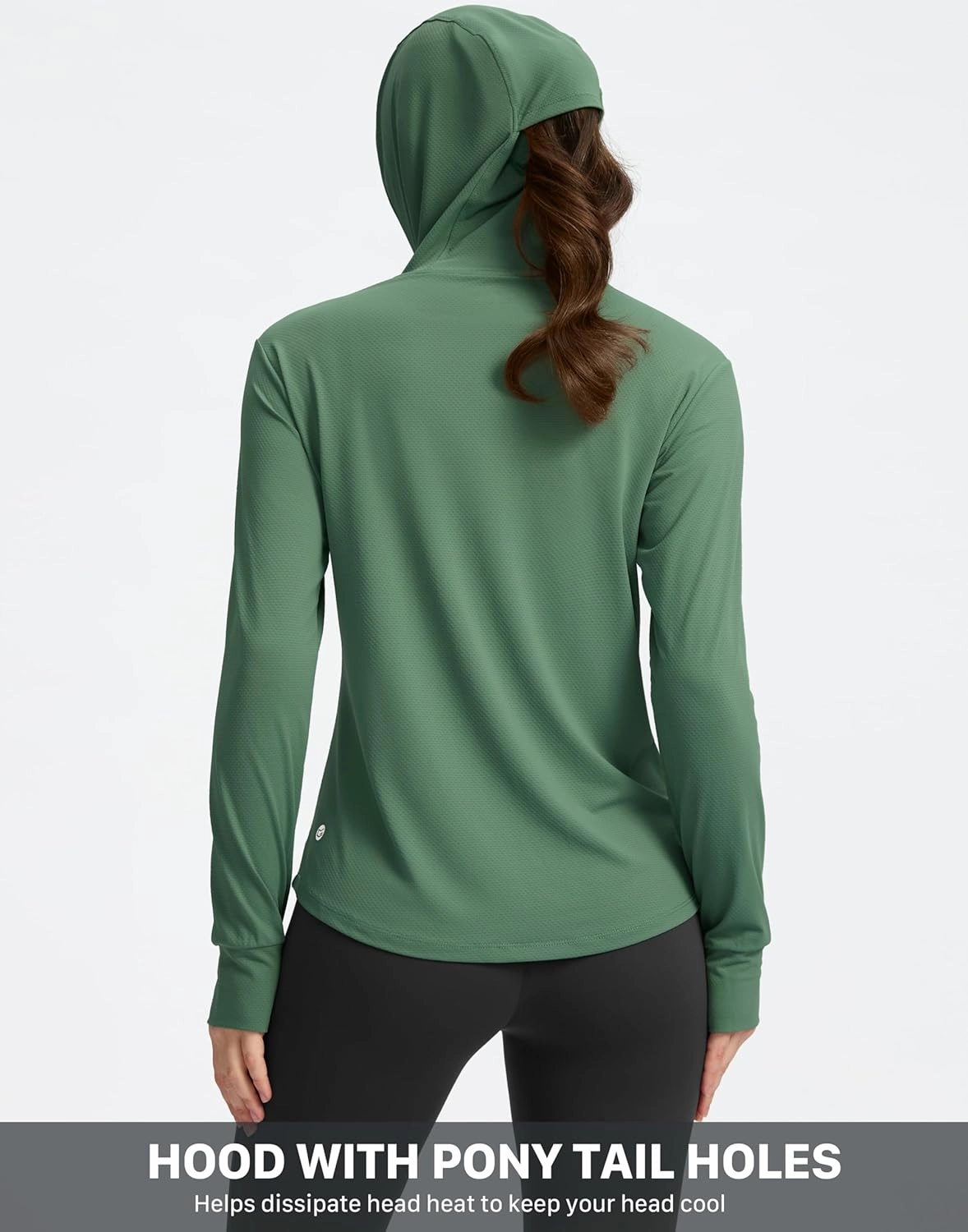 G Gradual Women's UPF 50  Sun Protection Hoodie Jacket with Ponytail Hole and 4 Pockets Lightweight Long Sleeve for Hiking