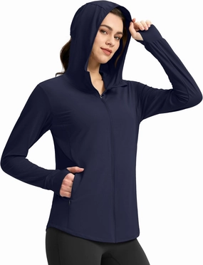 G Gradual Women's UPF 50  Sun Protection Hoodie Jacket with Ponytail Hole and 4 Pockets Lightweight Long Sleeve for Hiking