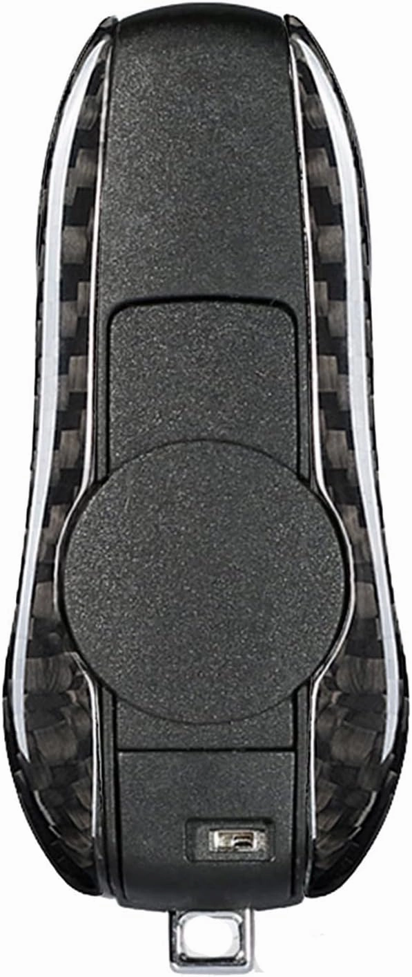 Genuine Carbon Fiber Key Fob Cover for Porsche 718 911 Carrera 918 Spyder Boxster 981 Cayenne 92A Cayman 981 for Macan for Panamera 970 Smart Car Remote Key Replacement Case - A Style - Black