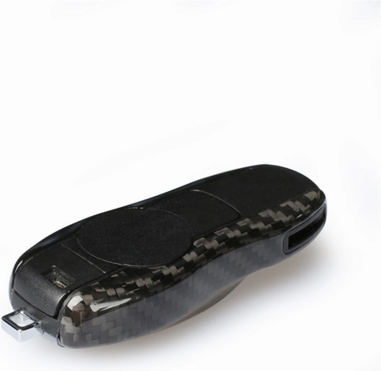 Genuine Carbon Fiber Key Fob Cover for Porsche 718 911 Carrera 918 Spyder Boxster 981 Cayenne 92A Cayman 981 for Macan for Panamera 970 Smart Car Remote Key Replacement Case - A Style - Black