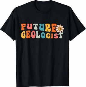 Geologist Boy Girl Geology Student - Groovy Future Geologist T-Shirt