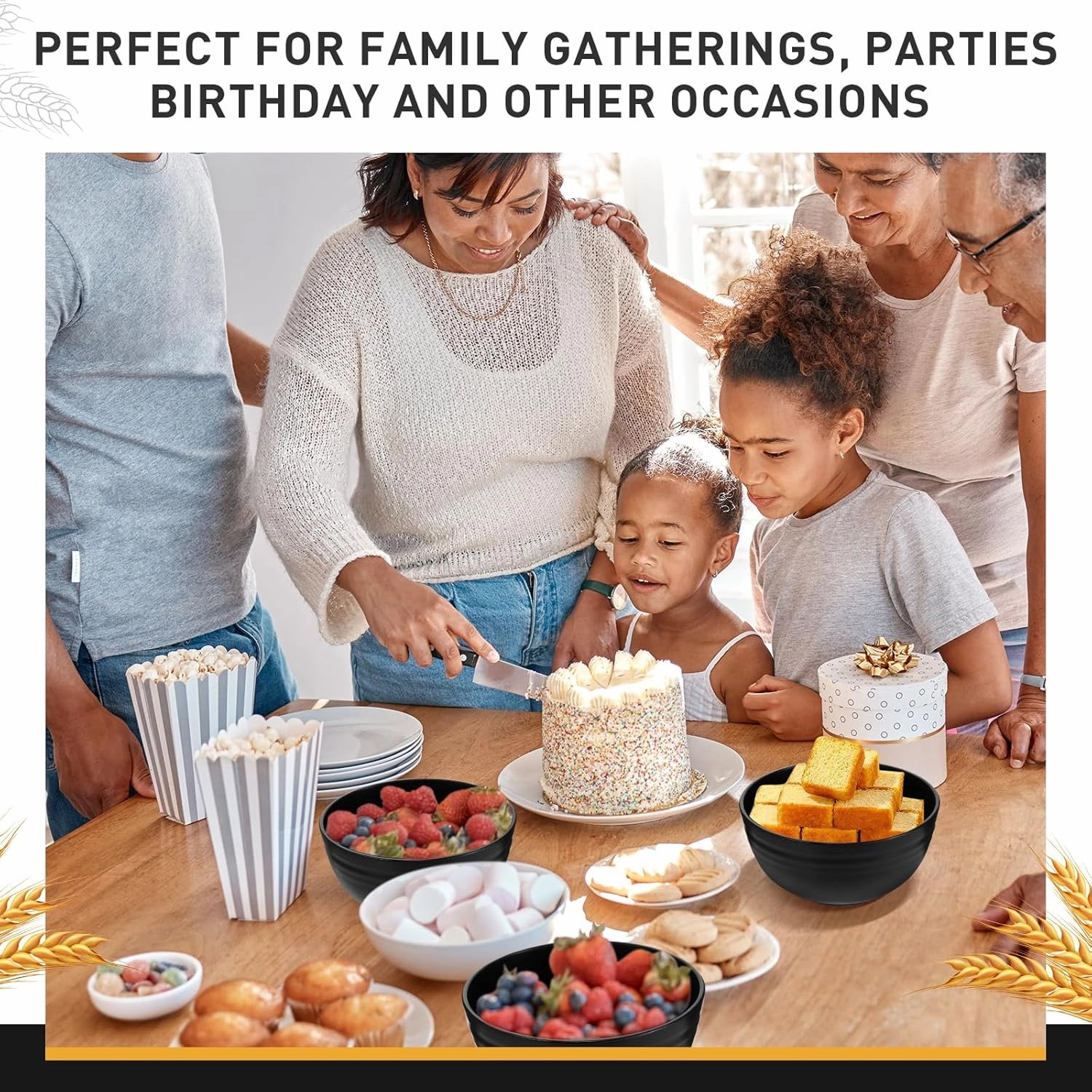 Geosar 18 Pcs Unbreakable Cereal Bowls 24 Oz Microwave and Dishwasher Safe Wheat Straw Fiber Lightweight Bowl for Soup Kitchen Serving Salad Dishes Oatmeal(White, Black, Gray)