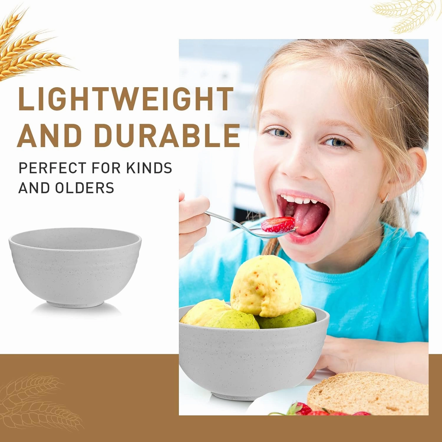 Geosar 18 Pcs Unbreakable Cereal Bowls 24 Oz Microwave and Dishwasher Safe Wheat Straw Fiber Lightweight Bowl for Soup Kitchen Serving Salad Dishes Oatmeal(White, Black, Gray)