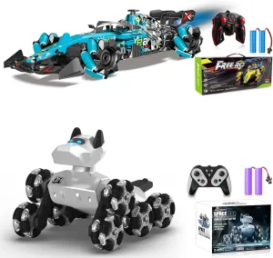Gesture Sensing Remote Control Car, F1 RC Stunt Car 1:14 Scale 4WD 2.4GHz 360 ° Rotat RC Cars Remote Control Robot Dog Toy 2.4GHz 8WD All-Terrain Gesture Sensing Stunt RC Cars RTR Climbing Robot Dogs