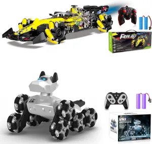 Gesture Sensing Remote Control Car, F1 RC Stunt Car 1:14 Scale 4WD 2.4GHz 360 ° Rotat RC Cars Remote Control Robot Dog Toy 2.4GHz 8WD All-Terrain Gesture Sensing Stunt RC Cars RTR Climbing Robot Dogs
