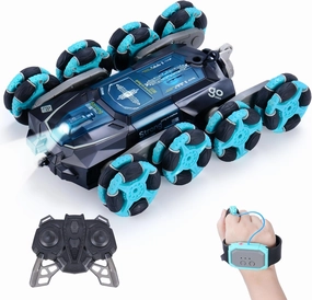 Gesture Sensing RC Stunt Car, 2.4 GHz Hand-Controlled 8WD Off-Road Drift Car with Lights & Music for Kids 6-12