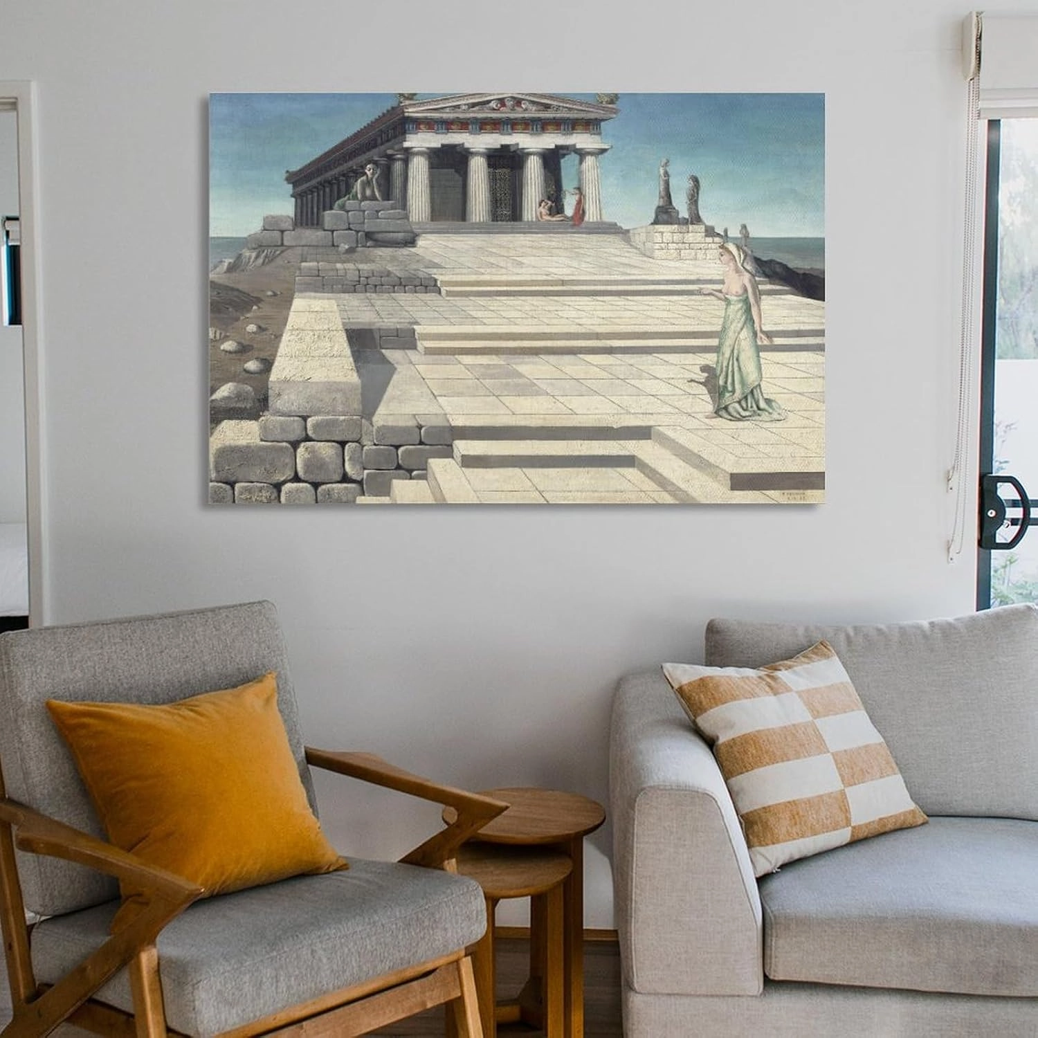 GHUYTKN PAUL DELVAUX Le Temple (2) High-Definition Spray-Painted Oil Paintings for Versatile Decor - Home & Commercial Canvas Wall Art Prints Poster Photo Picture Painting Posters Room Decor Home Deco