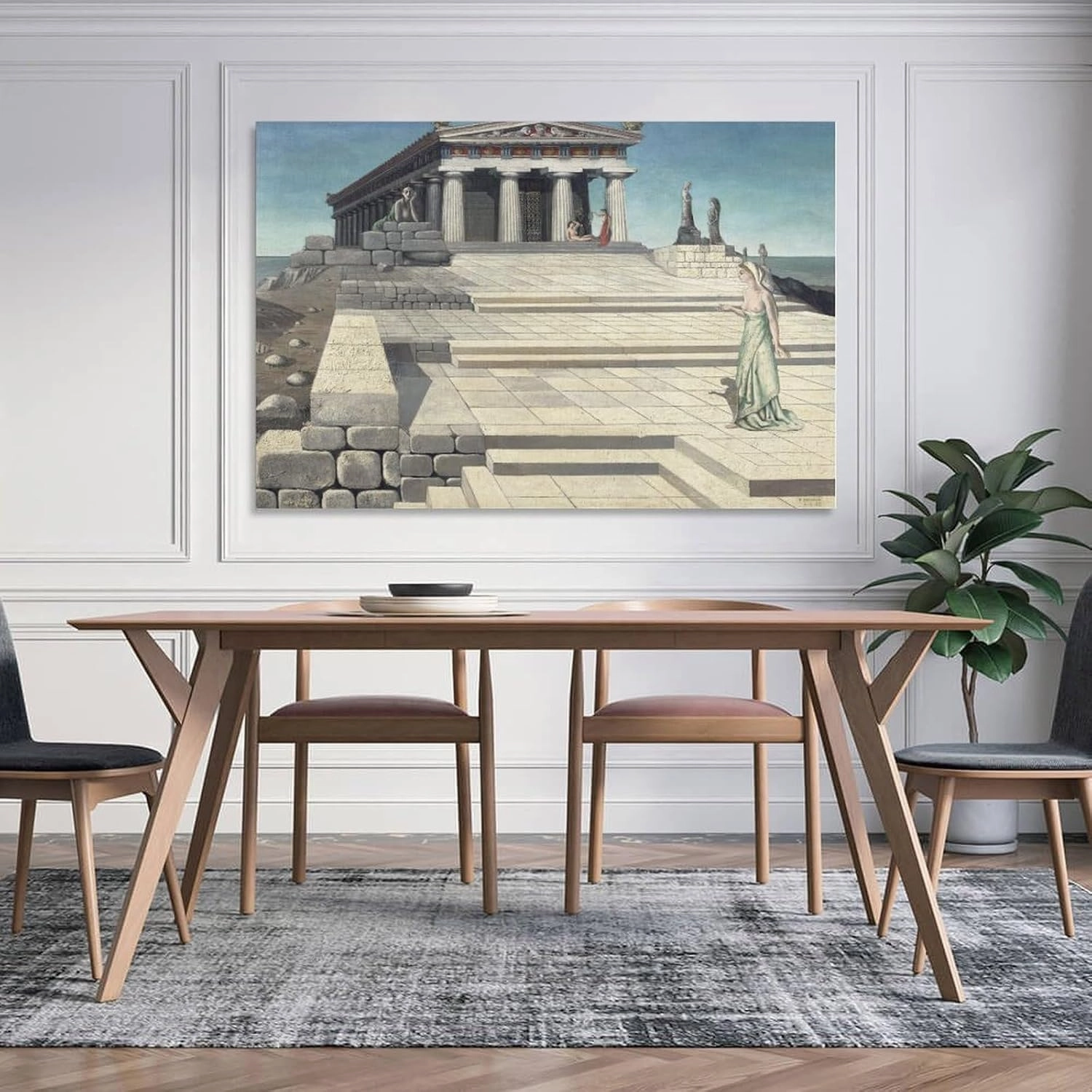 GHUYTKN PAUL DELVAUX Le Temple (2) High-Definition Spray-Painted Oil Paintings for Versatile Decor - Home & Commercial Canvas Wall Art Prints Poster Photo Picture Painting Posters Room Decor Home Deco