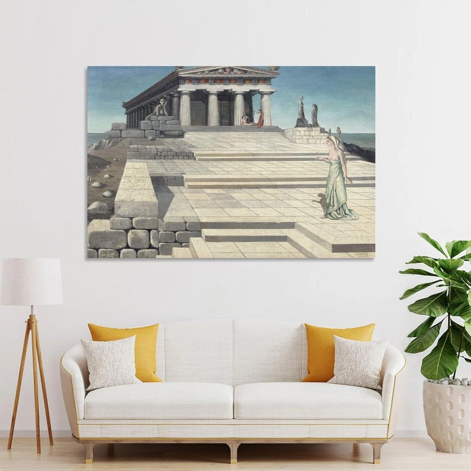 GHUYTKN PAUL DELVAUX Le Temple (2) High-Definition Spray-Painted Oil Paintings for Versatile Decor - Home & Commercial Canvas Wall Art Prints Poster Photo Picture Painting Posters Room Decor Home Deco