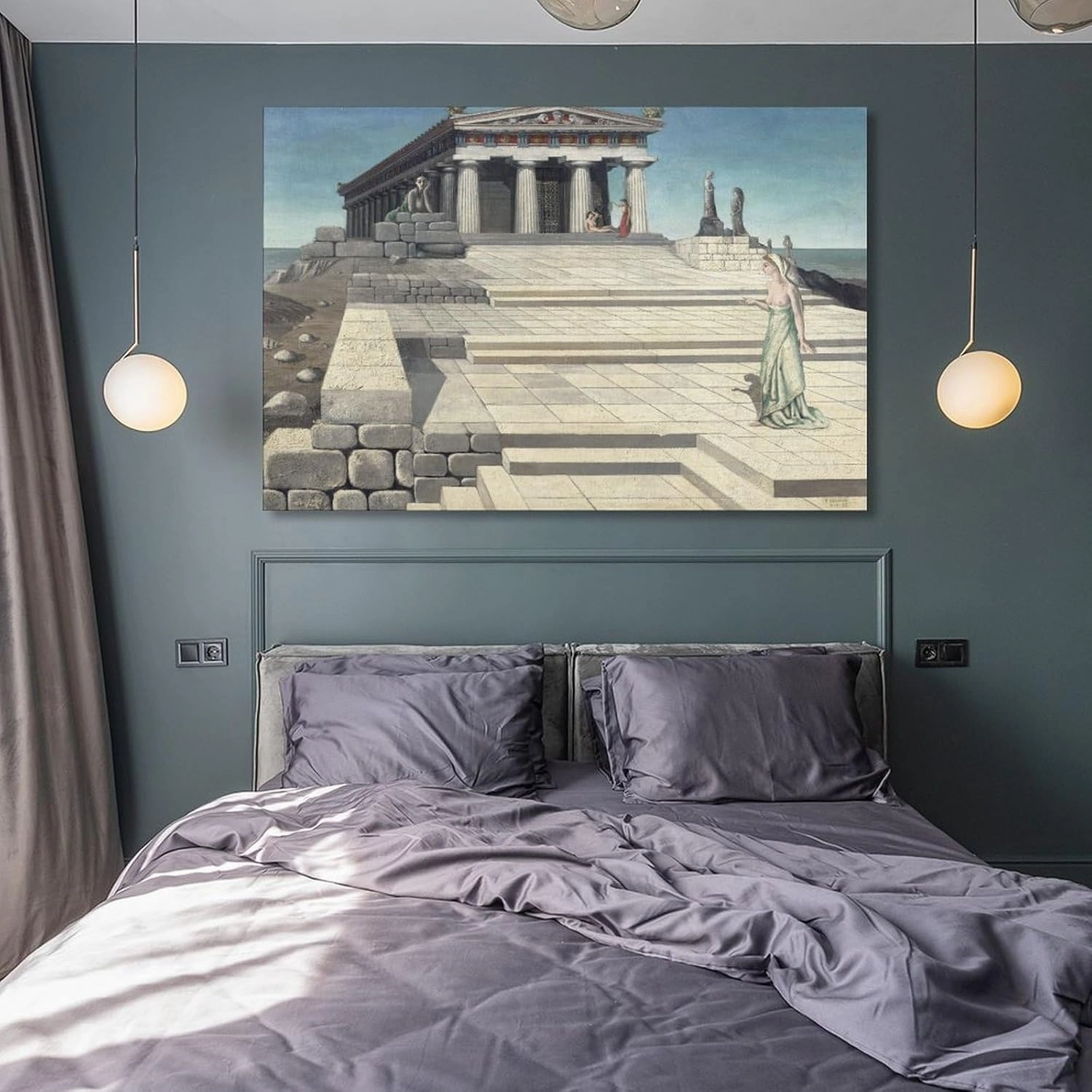 GHUYTKN PAUL DELVAUX Le Temple (2) High-Definition Spray-Painted Oil Paintings for Versatile Decor - Home & Commercial Canvas Wall Art Prints Poster Photo Picture Painting Posters Room Decor Home Deco
