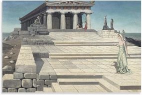GHUYTKN PAUL DELVAUX Le Temple (2) High-Definition Spray-Painted Oil Paintings for Versatile Decor - Home & Commercial Canvas Wall Art Prints Poster Photo Picture Painting Posters Room Decor Home Deco