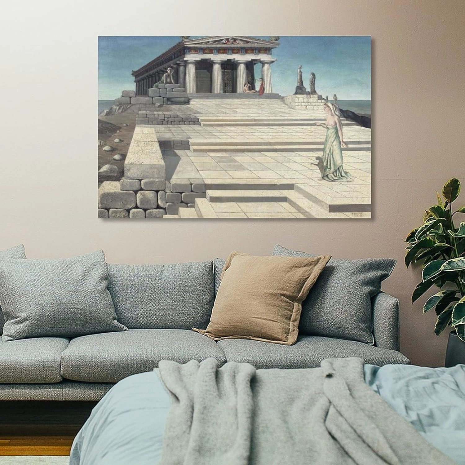 GHUYTKN PAUL DELVAUX Le Temple (2) High-Definition Spray-Painted Oil Paintings for Versatile Decor - Home & Commercial Canvas Wall Art Prints Poster Photo Picture Painting Posters Room Decor Home Deco