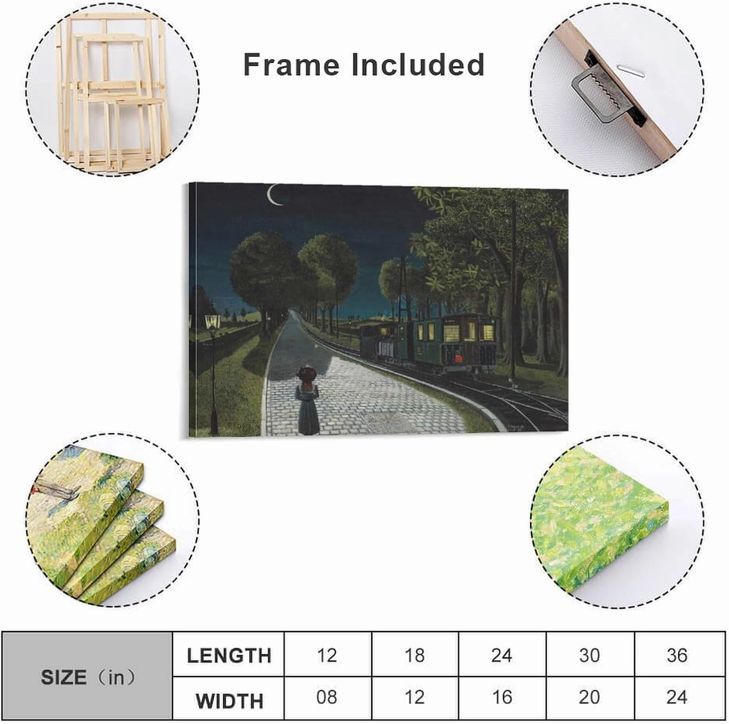 GHUYTKN PAUL DELVAUX Le Vicinal High-Definition Spray-Painted Oil Paintings for Versatile Decor - Home & Commercial Wall Art Picture Painting Poster Canvas Print Posters Artworks Bedroom Living Room D