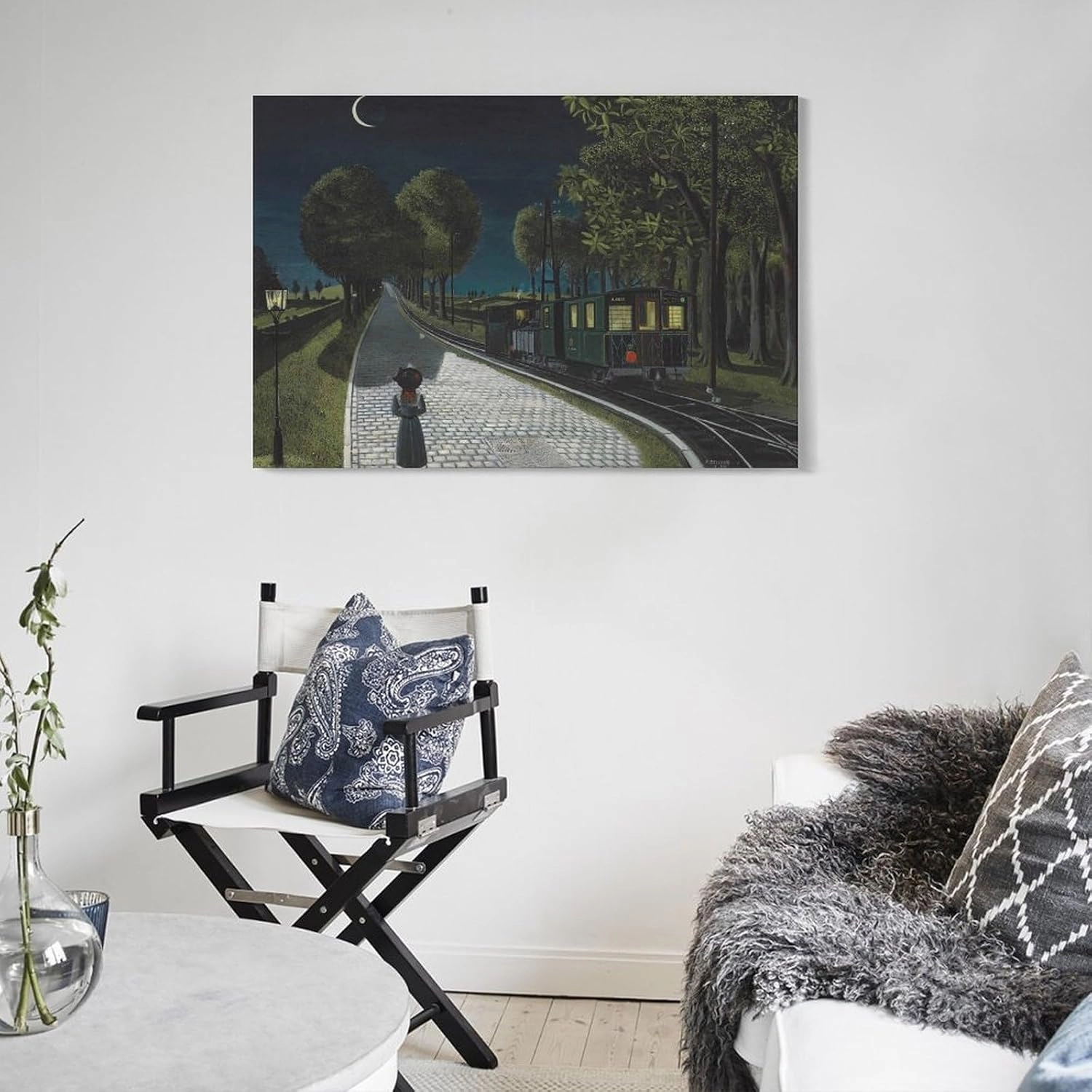 GHUYTKN PAUL DELVAUX Le Vicinal High-Definition Spray-Painted Oil Paintings for Versatile Decor - Home & Commercial Wall Art Picture Painting Poster Canvas Print Posters Artworks Bedroom Living Room D