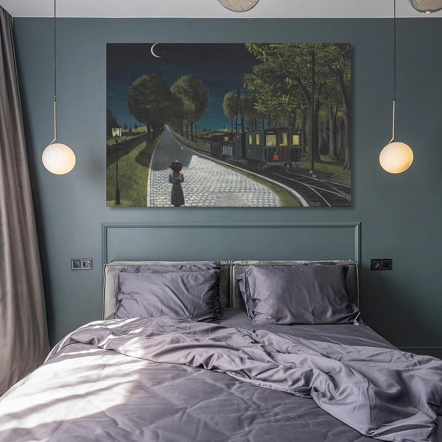 GHUYTKN PAUL DELVAUX Le Vicinal High-Definition Spray-Painted Oil Paintings for Versatile Decor - Home & Commercial Wall Art Picture Painting Poster Canvas Print Posters Artworks Bedroom Living Room D