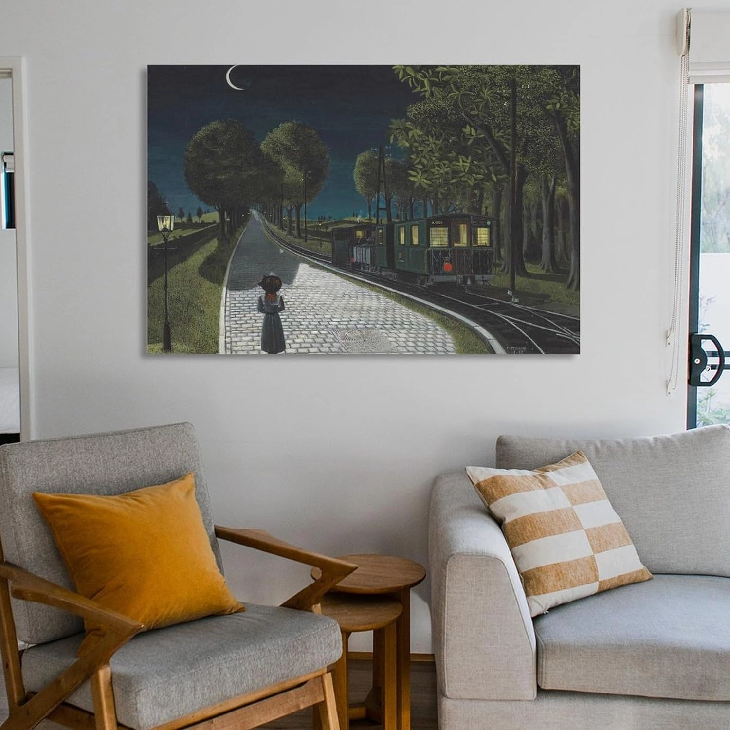 GHUYTKN PAUL DELVAUX Le Vicinal High-Definition Spray-Painted Oil Paintings for Versatile Decor - Home & Commercial Wall Art Picture Painting Poster Canvas Print Posters Artworks Bedroom Living Room D