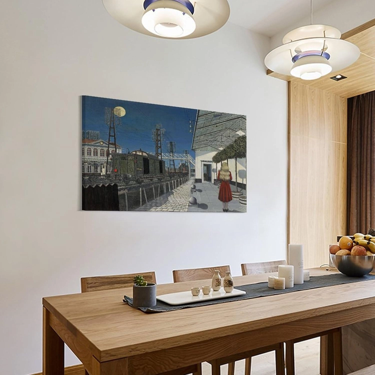 GHUYTKN PAUL DELVAUX Nuit De Noël High-Definition Spray-Painted Oil Paintings for Versatile Decor - Home & Commercial Canvas Wall Art Prints Poster Photo Picture Painting Posters Room Decor Home Decor