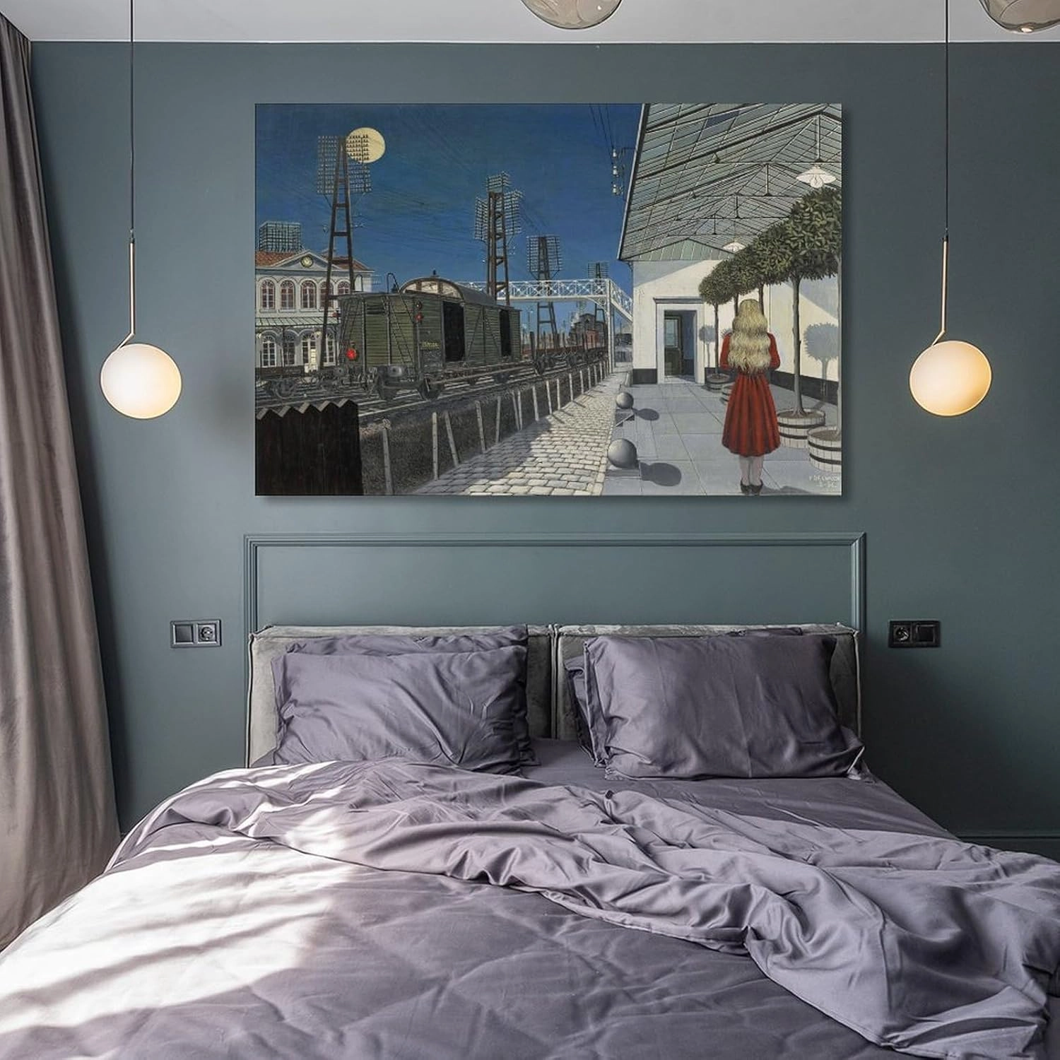 GHUYTKN PAUL DELVAUX Nuit De Noël High-Definition Spray-Painted Oil Paintings for Versatile Decor - Home & Commercial Canvas Wall Art Prints Poster Photo Picture Painting Posters Room Decor Home Decor