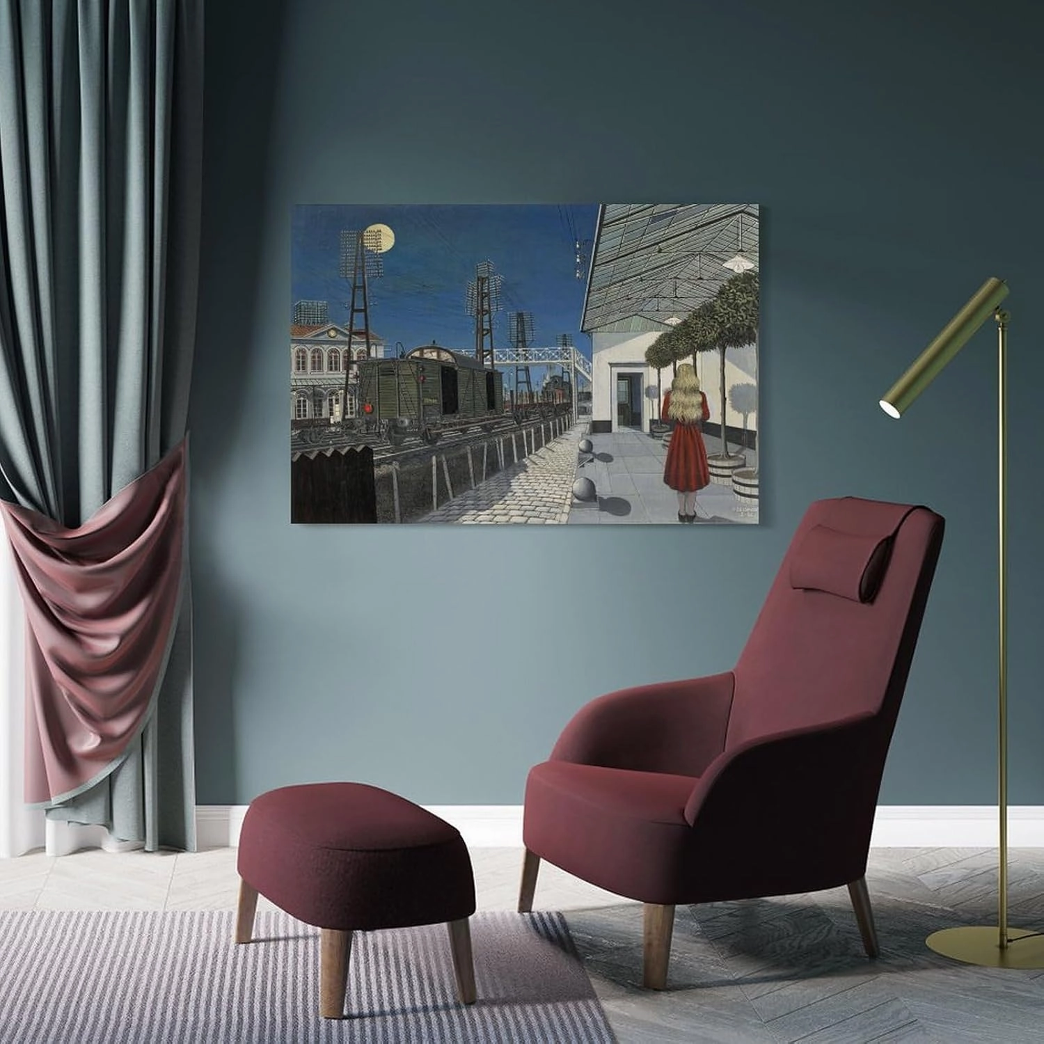 GHUYTKN PAUL DELVAUX Nuit De Noël High-Definition Spray-Painted Oil Paintings for Versatile Decor - Home & Commercial Canvas Wall Art Prints Poster Photo Picture Painting Posters Room Decor Home Decor