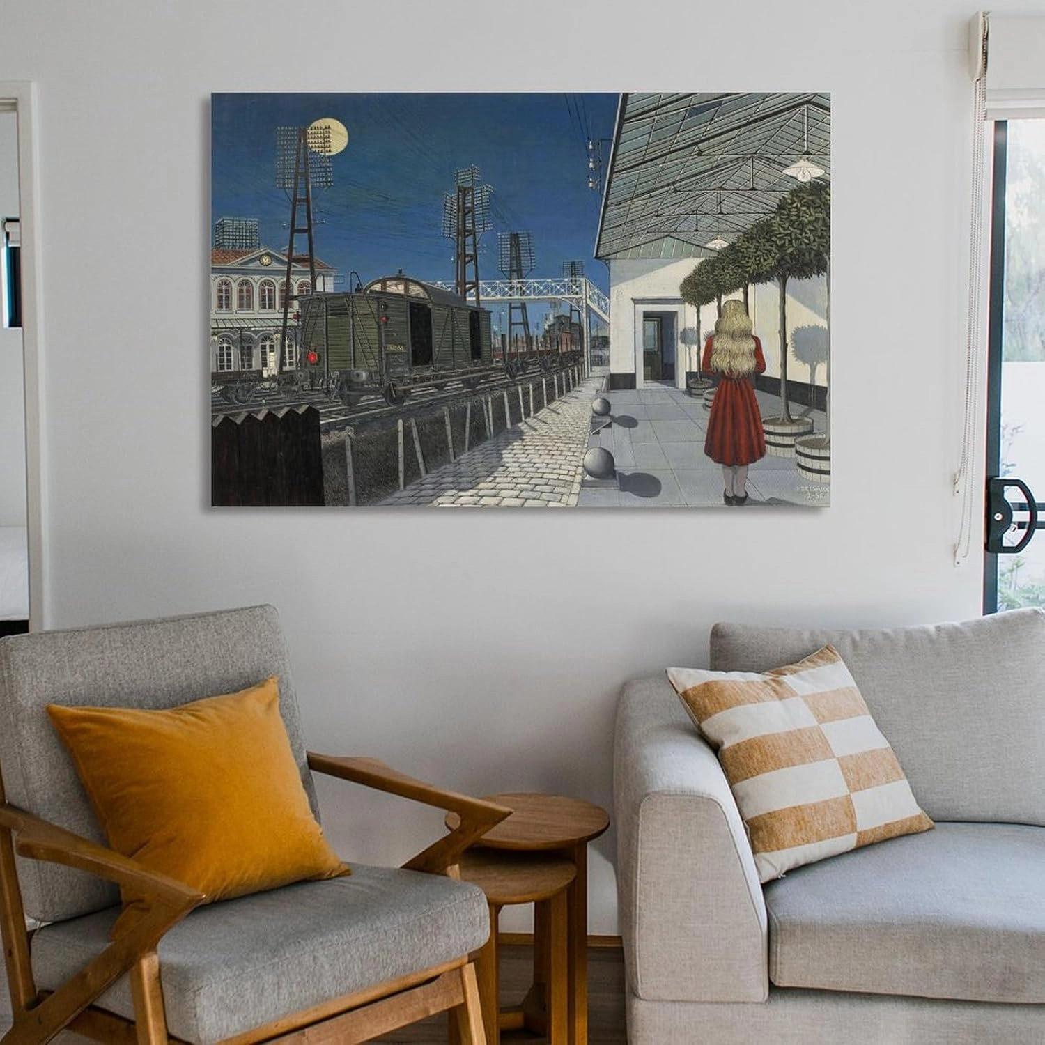 GHUYTKN PAUL DELVAUX Nuit De Noël High-Definition Spray-Painted Oil Paintings for Versatile Decor - Home & Commercial Canvas Wall Art Prints Poster Photo Picture Painting Posters Room Decor Home Decor