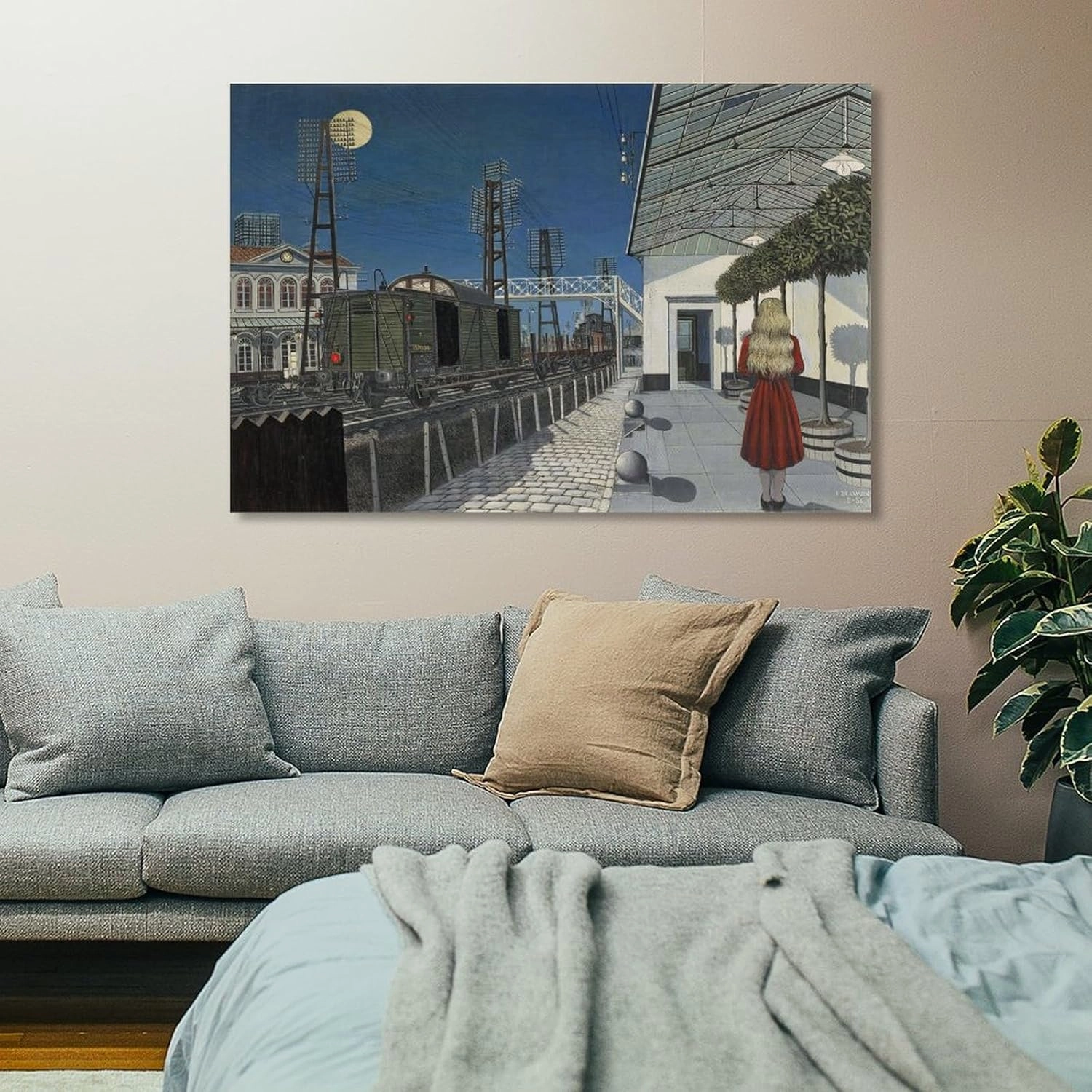 GHUYTKN PAUL DELVAUX Nuit De Noël High-Definition Spray-Painted Oil Paintings for Versatile Decor - Home & Commercial Canvas Wall Art Prints Poster Photo Picture Painting Posters Room Decor Home Decor