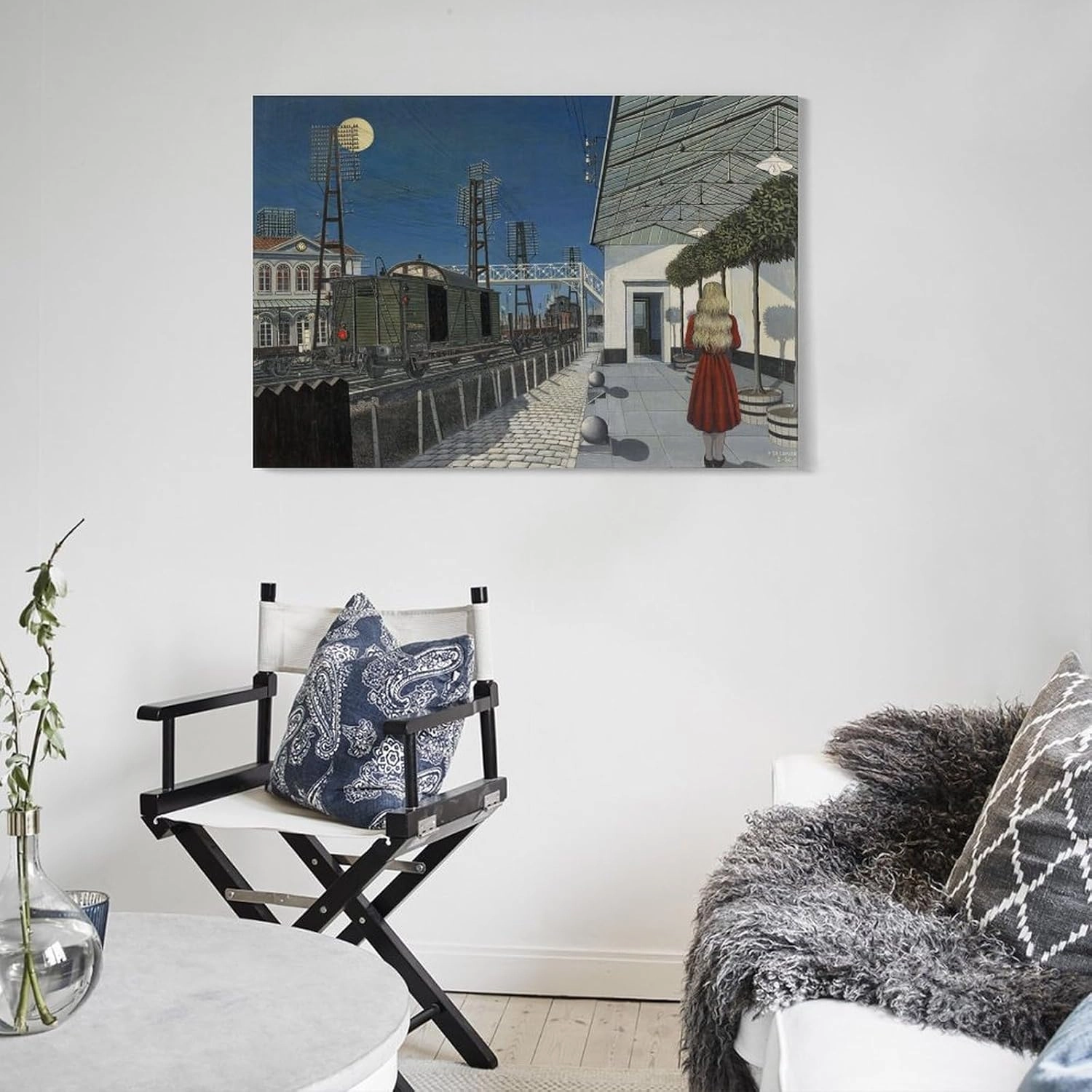 GHUYTKN PAUL DELVAUX Nuit De Noël High-Definition Spray-Painted Oil Paintings for Versatile Decor - Home & Commercial Canvas Wall Art Prints Poster Photo Picture Painting Posters Room Decor Home Decor
