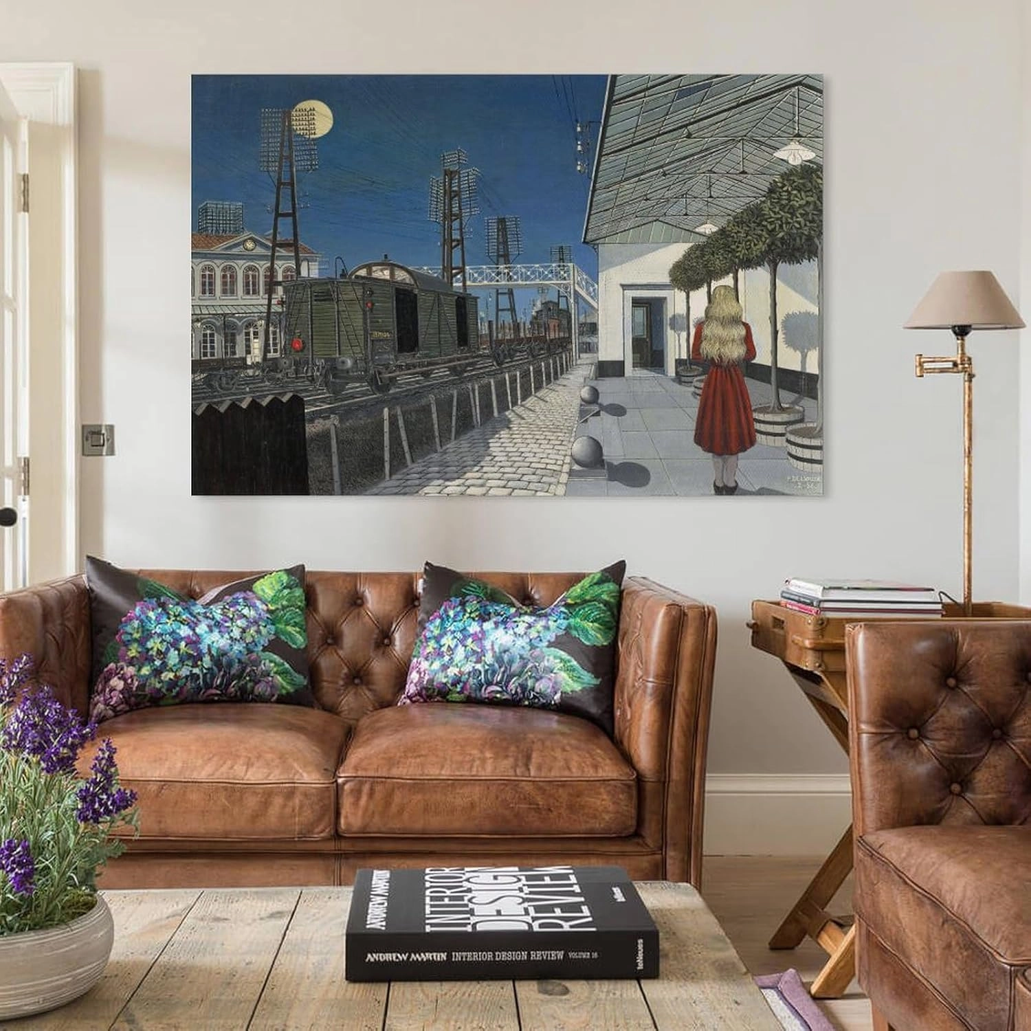 GHUYTKN PAUL DELVAUX Nuit De Noël High-Definition Spray-Painted Oil Paintings for Versatile Decor - Home & Commercial Room Aesthetic Poster Print Art Wall Painting Canvas Posters Modern Bedroom Decor