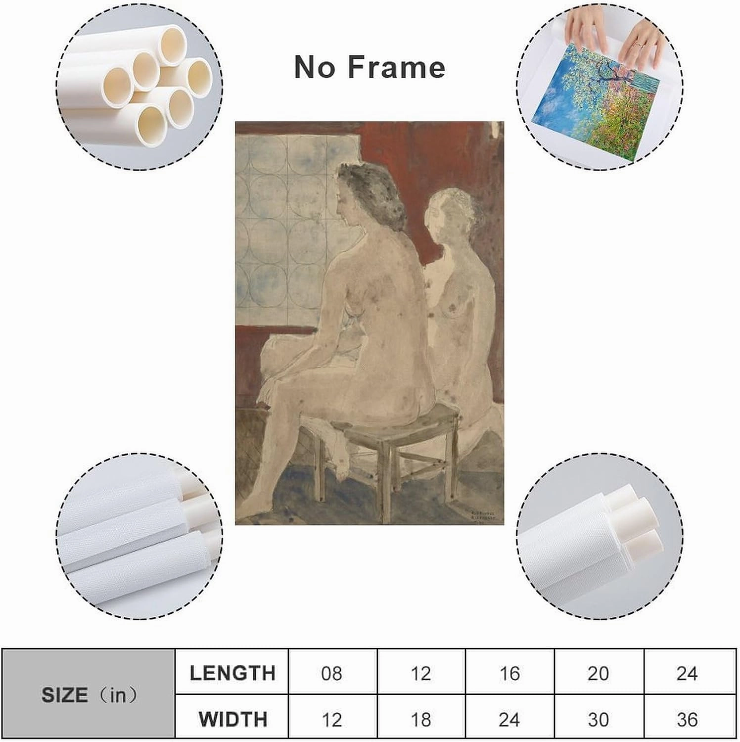 GHUYTKN PAUL DELVAUX Nus Féminins Assis High-Definition Spray-Painted Oil Paintings for Versatile Decor - Home & Commercial Artworks Canvas Poster Room Aesthetic Wall Art Prints Home Modern Decor Fram
