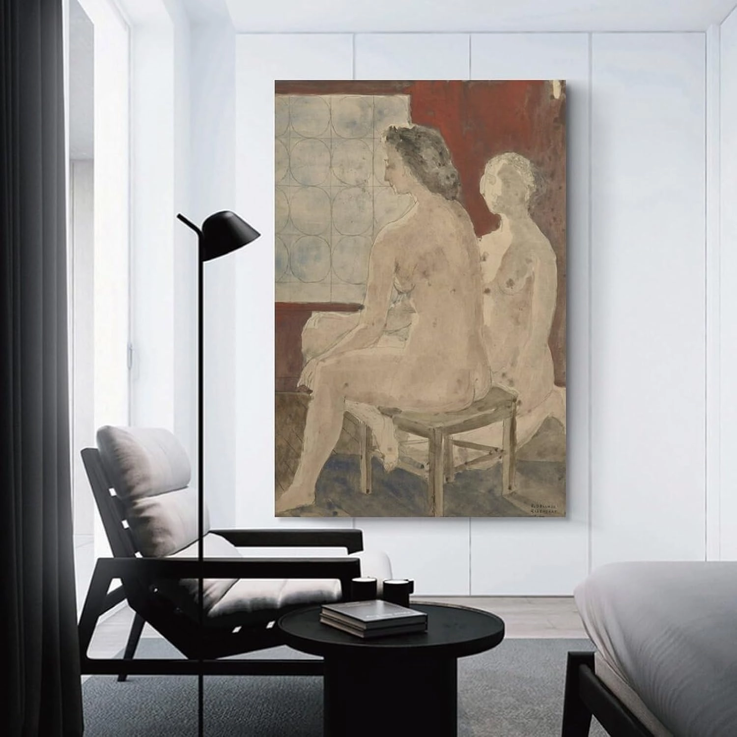GHUYTKN PAUL DELVAUX Nus Féminins Assis High-Definition Spray-Painted Oil Paintings for Versatile Decor - Home & Commercial Artworks Canvas Poster Room Aesthetic Wall Art Prints Home Modern Decor Fram