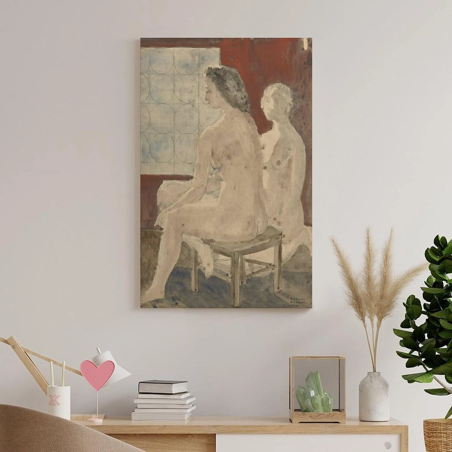 GHUYTKN PAUL DELVAUX Nus Féminins Assis High-Definition Spray-Painted Oil Paintings for Versatile Decor - Home & Commercial Artworks Canvas Poster Room Aesthetic Wall Art Prints Home Modern Decor Fram