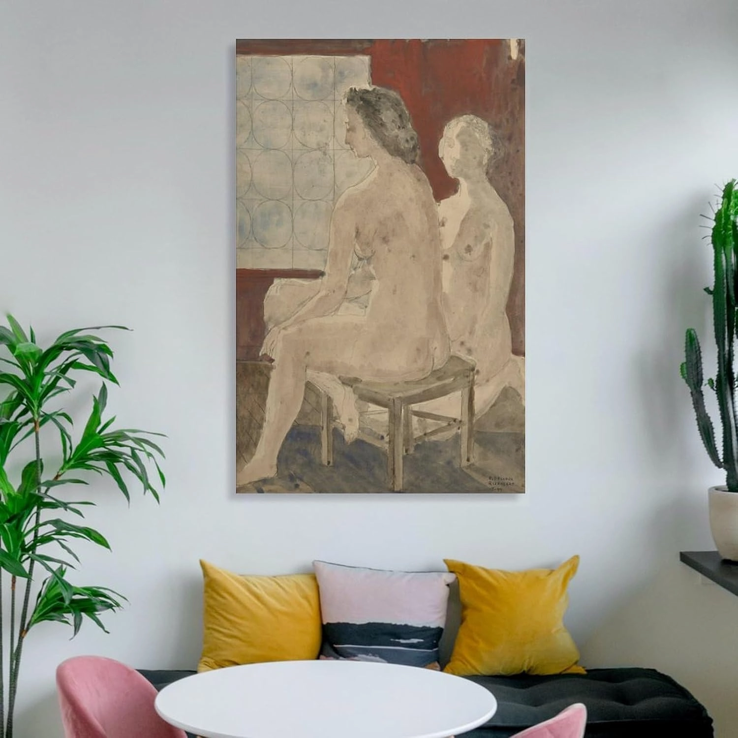 GHUYTKN PAUL DELVAUX Nus Féminins Assis High-Definition Spray-Painted Oil Paintings for Versatile Decor - Home & Commercial Artworks Canvas Poster Room Aesthetic Wall Art Prints Home Modern Decor Fram