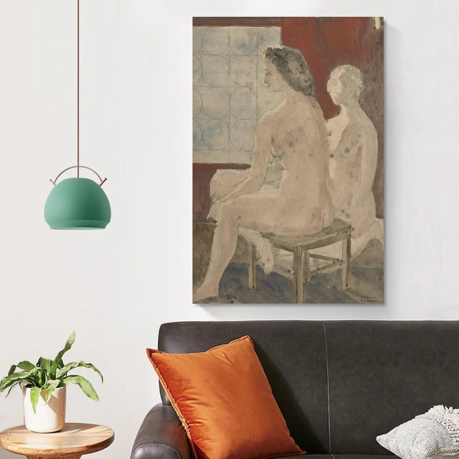 GHUYTKN PAUL DELVAUX Nus Féminins Assis High-Definition Spray-Painted Oil Paintings for Versatile Decor - Home & Commercial Artworks Canvas Poster Room Aesthetic Wall Art Prints Home Modern Decor Fram