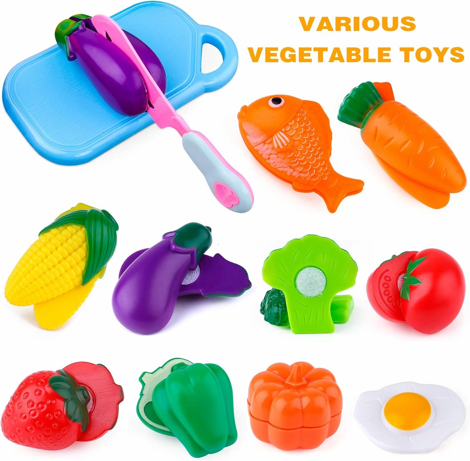 GIFTINBOX Kids Play Kitchen Accessories Set with Play Pots and Pans, Toddler Kitchen Set with Chef Apron and Hat, Birthday Gifts for Girls Toddlers Age 3-5