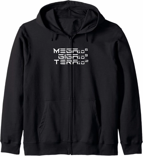 Giga Mega Tera Watt of Green Energy Future Electric Cars EVs Zip Hoodie