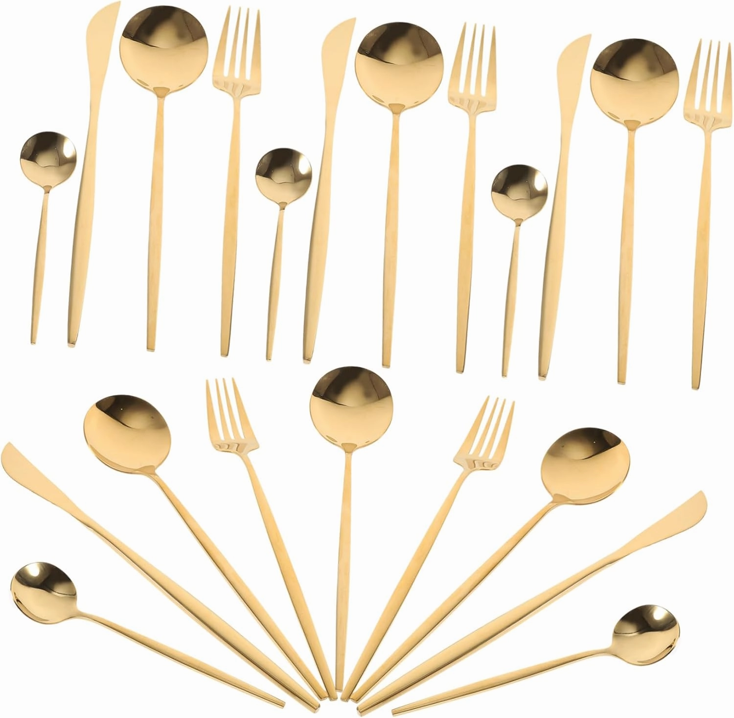 GLEAVI 1Set Stainless Steel Cutlery Set Elegant Dinnerware for Western Dining Fork Spoon Cutter Kit for Home Restaurant Camping and Outdoor Use